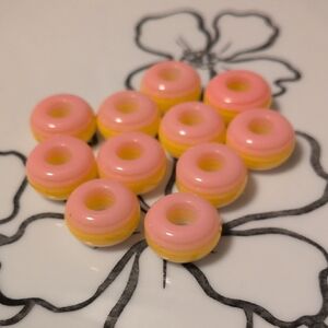 Pink and Yellow Charms for Pandora Style Bracelet